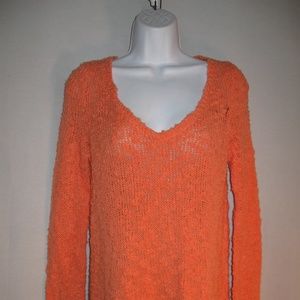 Anthropologie Yellow Bird Peaked Pointelle Sweater